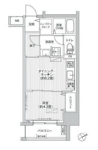 ワイズ柳橋　603号室　間取り