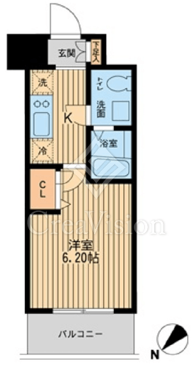 エコロジー潮見レジデンス　1308号室　間取り