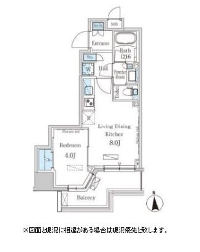 パークアクシス上野・稲荷町　404号室　間取り
