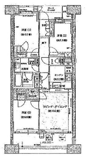 グランエスタ　14F1号室　間取り