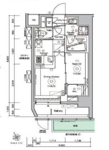 シーフォルム上野アジールコート　102号室　間取り