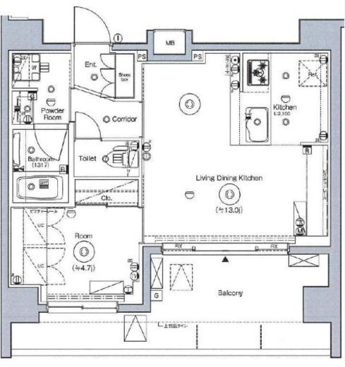 シーフォルム上野アジールコート　803号室　間取り