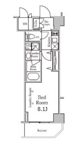 レジディア千駄木　209号室　間取り