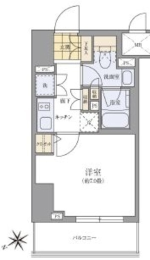 BLESS蔵前　703号室　間取り