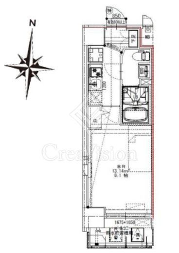 S-RESIDENCE錦糸町パークサイド (エスレジデンス錦糸町パークサイド)　301号室　間取り