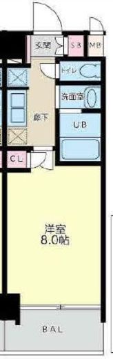 S-RESIDENCE錦糸町パークサイド (エスレジデンス錦糸町パークサイド)　603号室　間取り