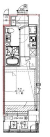 S-RESIDENCE錦糸町パークサイド (エスレジデンス錦糸町パークサイド)　708号室　間取り