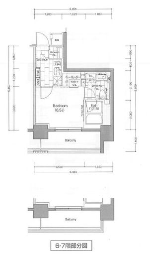 ザ・パークハビオ浅草駒形　603号室　間取り