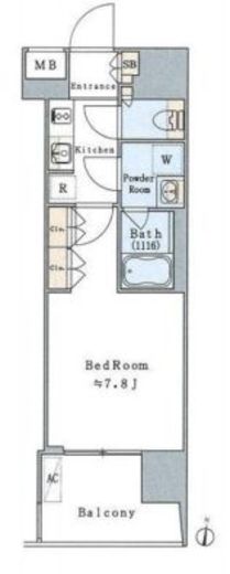 ブリリアイスト清澄白河　1104号室　間取り