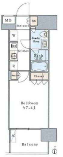 ブリリアイスト清澄白河　302号室　間取り