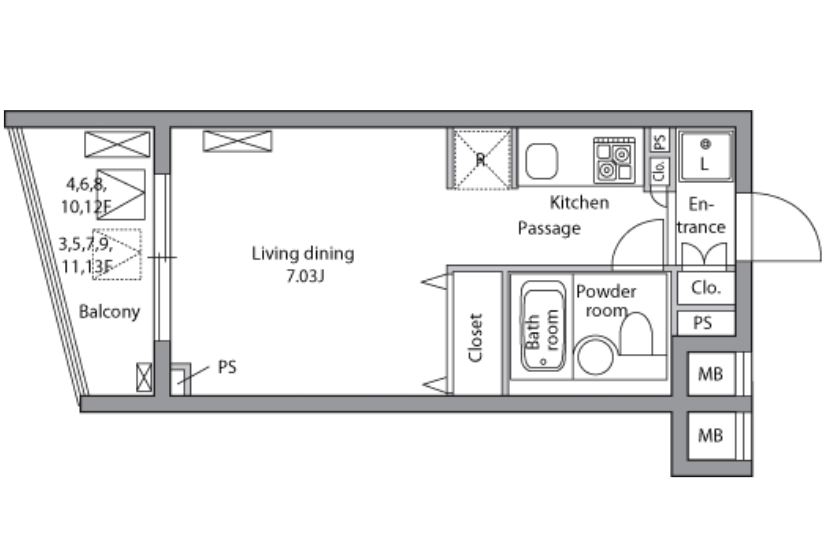 レジディア神田岩本町　903号室　間取り