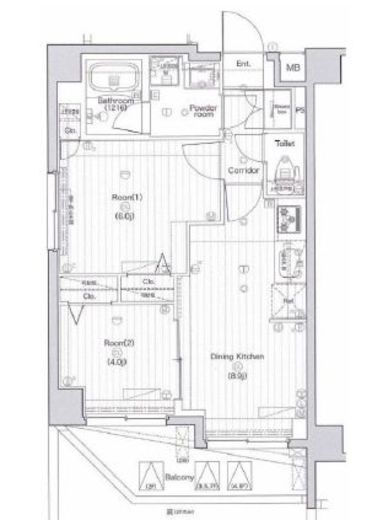 プレミアムキューブ両国　201号室　間取り