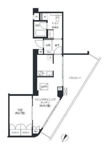 ヒューリック浅草一丁目　608号室　間取り