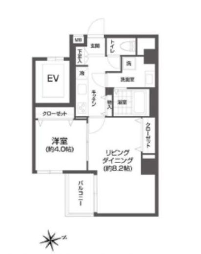 エルスタンザ浅草　404号室　間取り