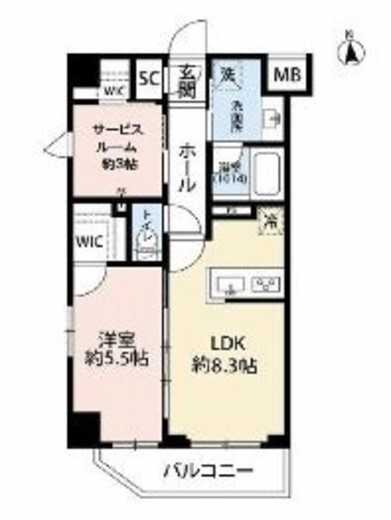 プレール・ドゥーク菊川駅前　404号室　間取り