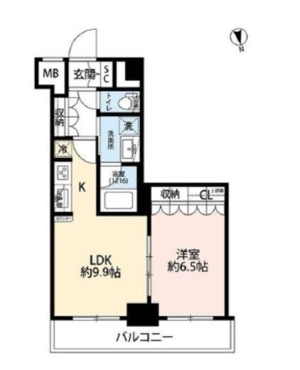 プレール・ドゥーク蔵前2　1402号室　間取り