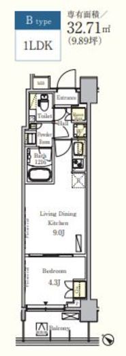 パークアクシス押上レジデンス　706号室　間取り