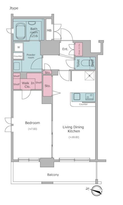 レジディア神田東　1101号室　間取り
