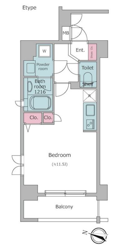 レジディア神田東　801号室　間取り