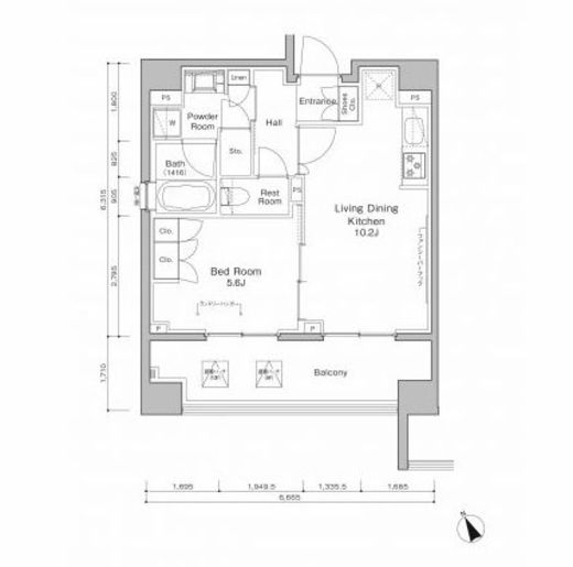 プラウドフラット浅草橋3　902号室　間取り