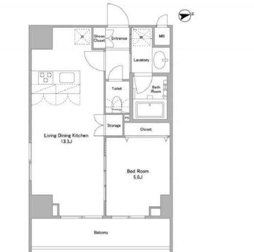 アスール北上野　704号室　間取り