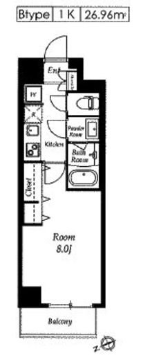エルスタンザ清澄白河　102号室　間取り