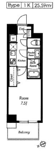 エルスタンザ清澄白河　602号室　間取り
