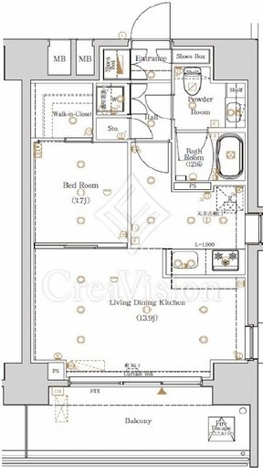 ログ東駒形　1203号室　間取り