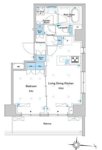 CORVAL住吉　208号室　間取り
