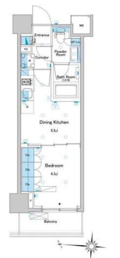 CORVAL住吉　305号室　間取り