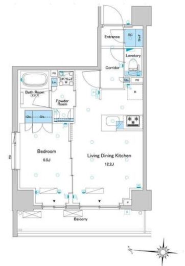 ブラウ住吉　601号室　間取り
