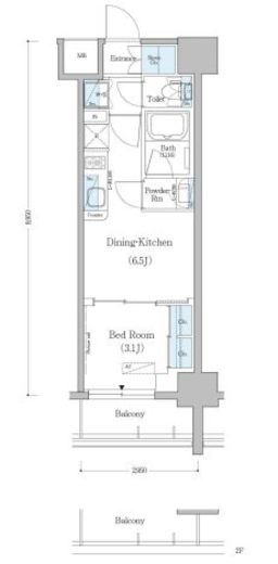 アーバネックス浅草　1102号室　間取り