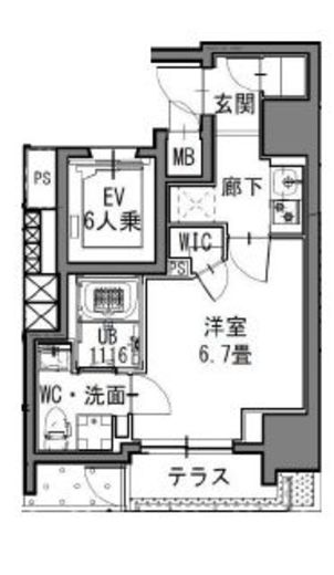 S-RESIDENCE新御徒町EAST (エスレジデンス新御徒町イースト)　101号室　間取り