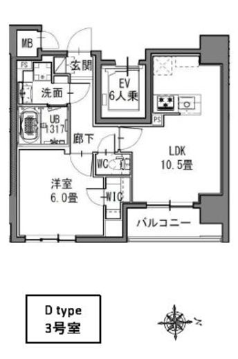 S-RESIDENCE新御徒町EAST (エスレジデンス新御徒町イースト)　303号室　間取り