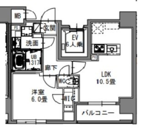 S-RESIDENCE新御徒町EAST (エスレジデンス新御徒町イースト)　403号室　間取り