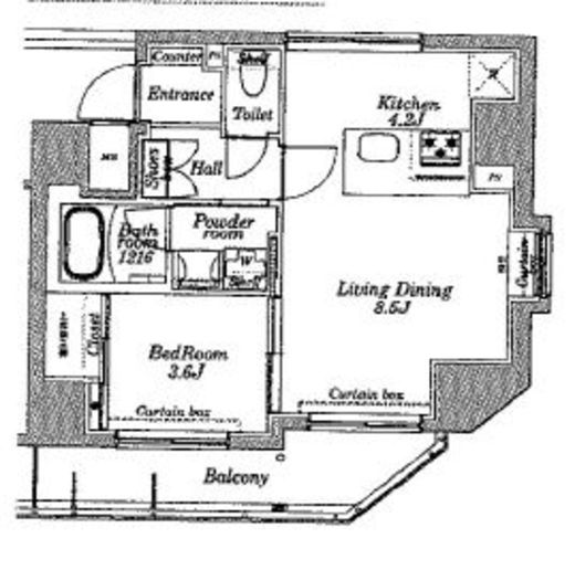 ログ本所吾妻橋　403号室　間取り