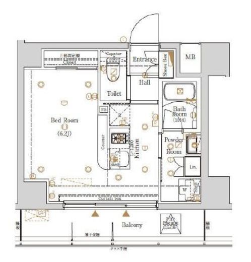 ログ本所吾妻橋　602号室　間取り