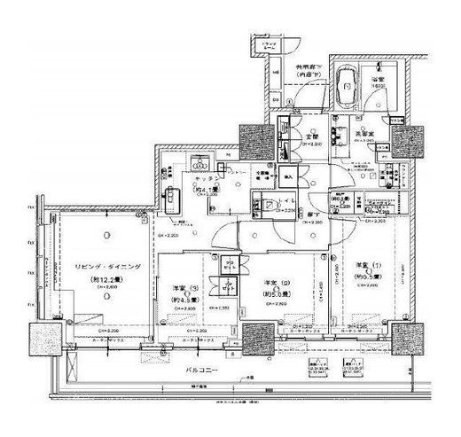 ブリリアタワー上野池之端　2605号室　間取り
