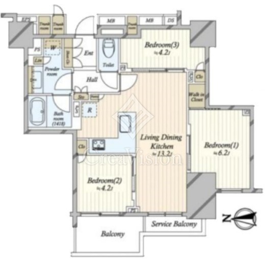 ブリリアタワー上野池之端　804号室　間取り