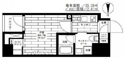 グランドコンシェルジュ蔵前　1302号室　間取り