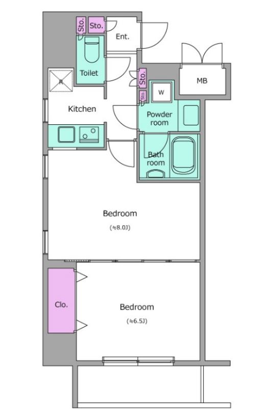 レジディア神田岩本町Ⅱ　901号室　間取り