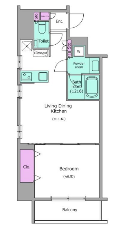 レジディア神田岩本町Ⅱ　202号室　間取り