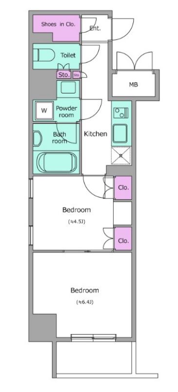 レジディア神田岩本町Ⅱ　1003号室　間取り