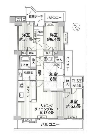 ルネ門前仲町パークステイツ　833号室　間取り