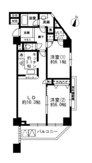 レジディア根岸　603号室　間取り