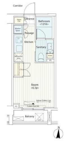 カスタリア菊川　207号室　間取り