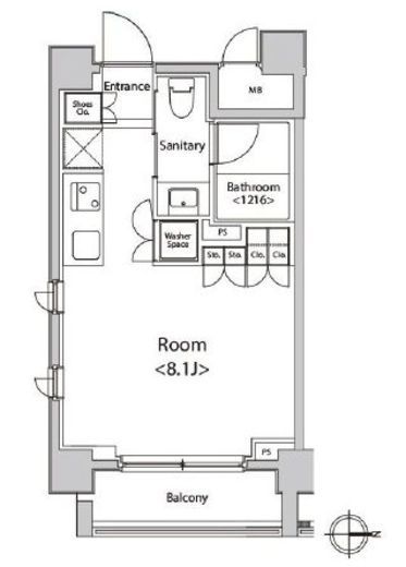 カスタリア菊川　402号室　間取り