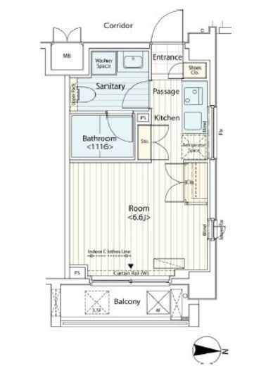 カスタリア菊川　403号室　間取り