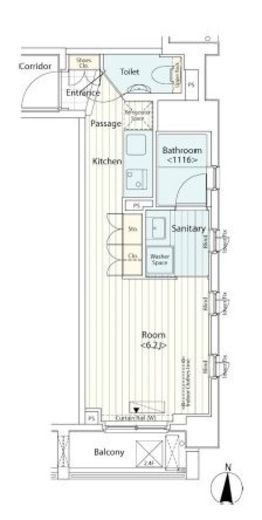 カスタリア菊川　408号室　間取り