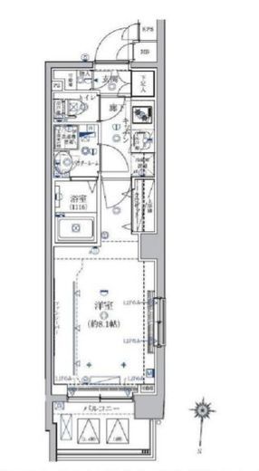 クレイシア菊川　407号室　間取り